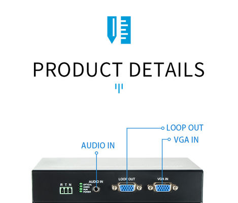 FTTN SQ-VGA02 VGA Fiber Optic Digital Video Terminal Long Distance Transmission Anti-Interference